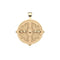 Gold Coin Pendant with Twin Bees Illustration