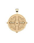 Gold Coin Pendant with Twin Bees Illustration