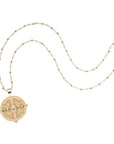 Gold Sisters Coin on Satellite Beaded Chain
