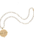 Gold Sisters Coin on Drawn Link Chain