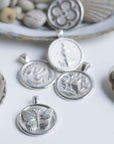 Stylized shot of silver coins