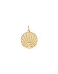 Gold engravable charm front with rising sun design