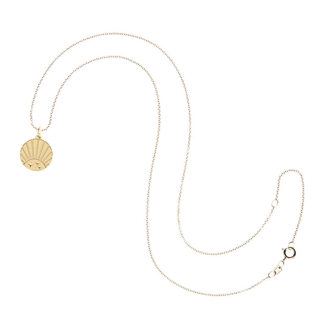 STRONG Rising Sun Engravable Charm in Solid Gold