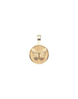 Gold Coin Pendant with Butterfly Illustration