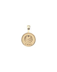 Gold Coin Pendant with Jane Win moon and star logo and word FREE
