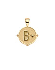 Gold letter B coin pendant with star detail