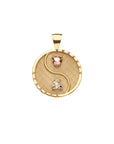 BALANCE JW Small Pendant Coin in 14k with Stones