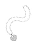 Silver Balance Coin on Drawn Link Chain