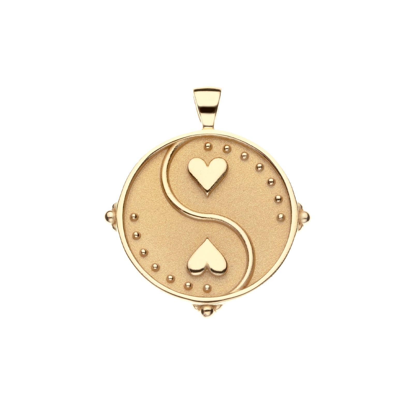 Gold Coin with Yin and yang of hearts (front)