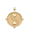 Gold Coin with Yin and yang of hearts (front)