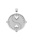 Silver Coin with Yin and yang of hearts (front)