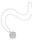 Silver Balance Coin on Satellite Beaded Chain