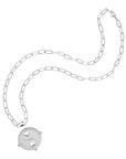 Silver Balance Coin on drawn link chain