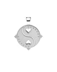 Silver Small Coin with Yin and yang of hearts (front)