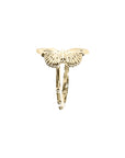 Gold butterfly ring with studs on band