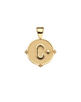 Gold letter C coin pendant with star detail