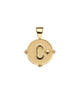 Gold letter C coin pendant with star detail
