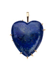 Heart pendant in lapis with gold prongs