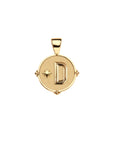 Gold letter D coin pendant with star detail