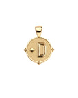 Gold letter D coin pendant with star detail