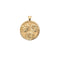 Gold Small Coin Pendant Featuring 3 hollyhock leaves