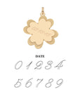 Four leaf clover pendant with date engraving option