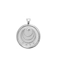 Silver Coin Pendant with Jane Win moon and star logo and word FREE