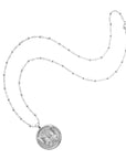 Silver Small Free Coin Pendant on satellite chain
