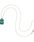 Malachite frog on 10 karat adjustable chain