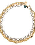 Gilver Double Layer Chain with Malachite Bead