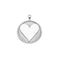 Silver heart coin pendant