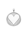 Silver heart coin pendant