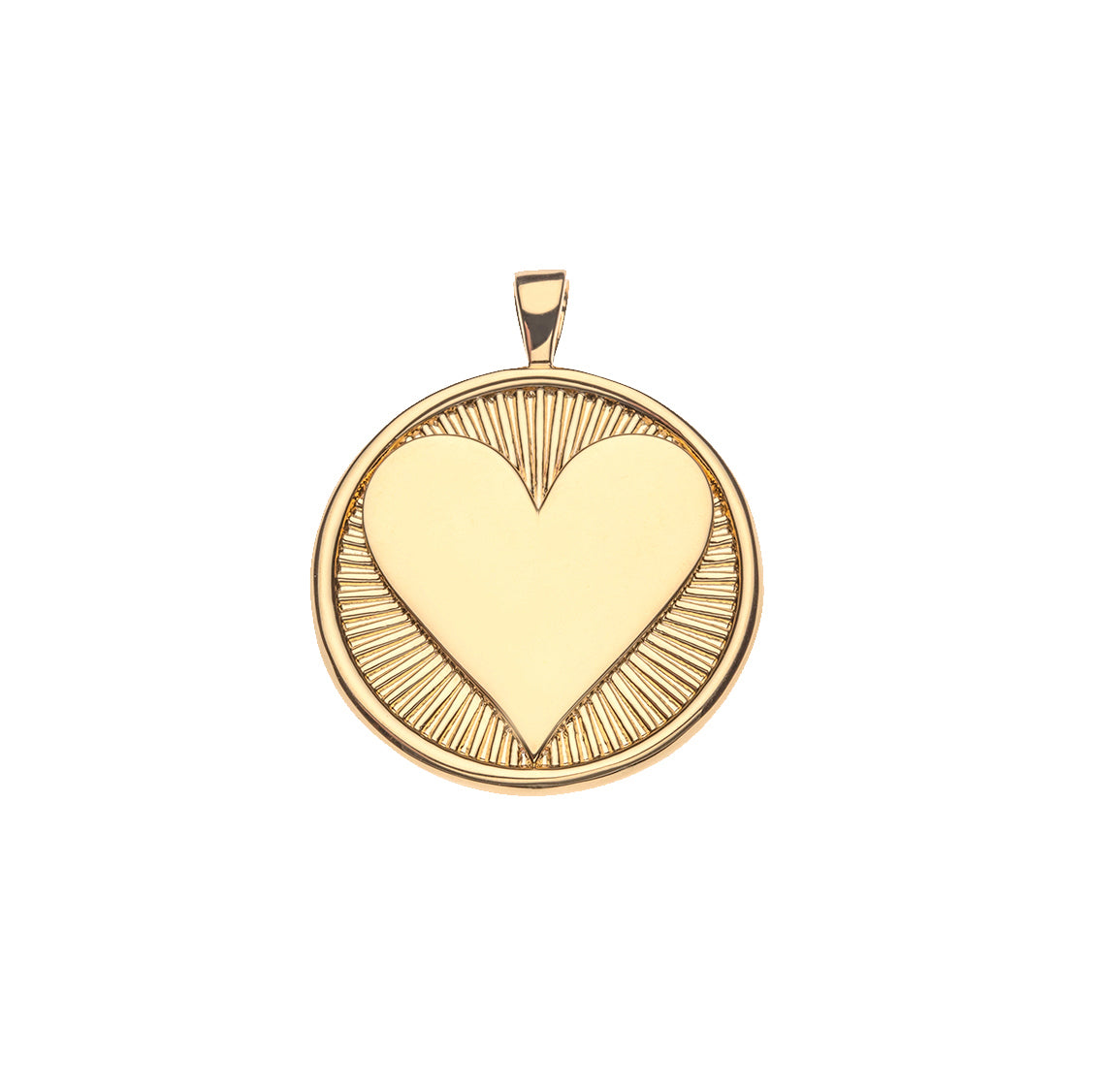 Gold heart coin pendant