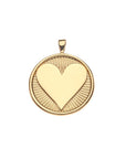 Gold heart coin pendant