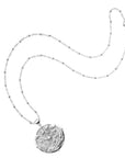 Silver Coin Pendant on Satellite Beaded Chain