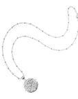 Silver Small Hope Coin Pendant on satellite chain