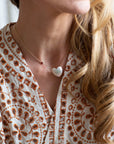 LOVE Shell Carved Heart Necklace with Gold Setting SALE