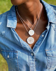 Silver Necklaces Layered on Model