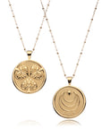 Gold Coin with 3 hollyhock leaves (front) and word JOY (back)