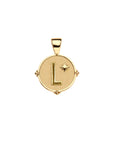 Gold letter L coin pendant with star detail