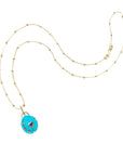 Turquoise ladybug on 14 karat satellite chain