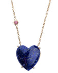 LOVE Lapis Carved Heart Necklace with Gold Setting SALE