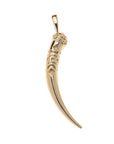 Gold tusk pendant with textured details