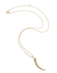 Gold protect tusk pendant on adjustable delicate chain