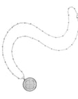 Silver Small Love Coin Pendant on satellite chain