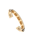 View of inside of gold scarab cuff