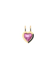 Gold heart pendant in pink tourmaline