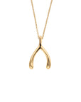 Gold mini wishbone on chain