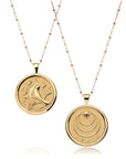 Gold Peace Coin Pendant Shown Front and Back