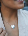 LOVE Shell Carved Heart Necklace with Gold Setting SALE